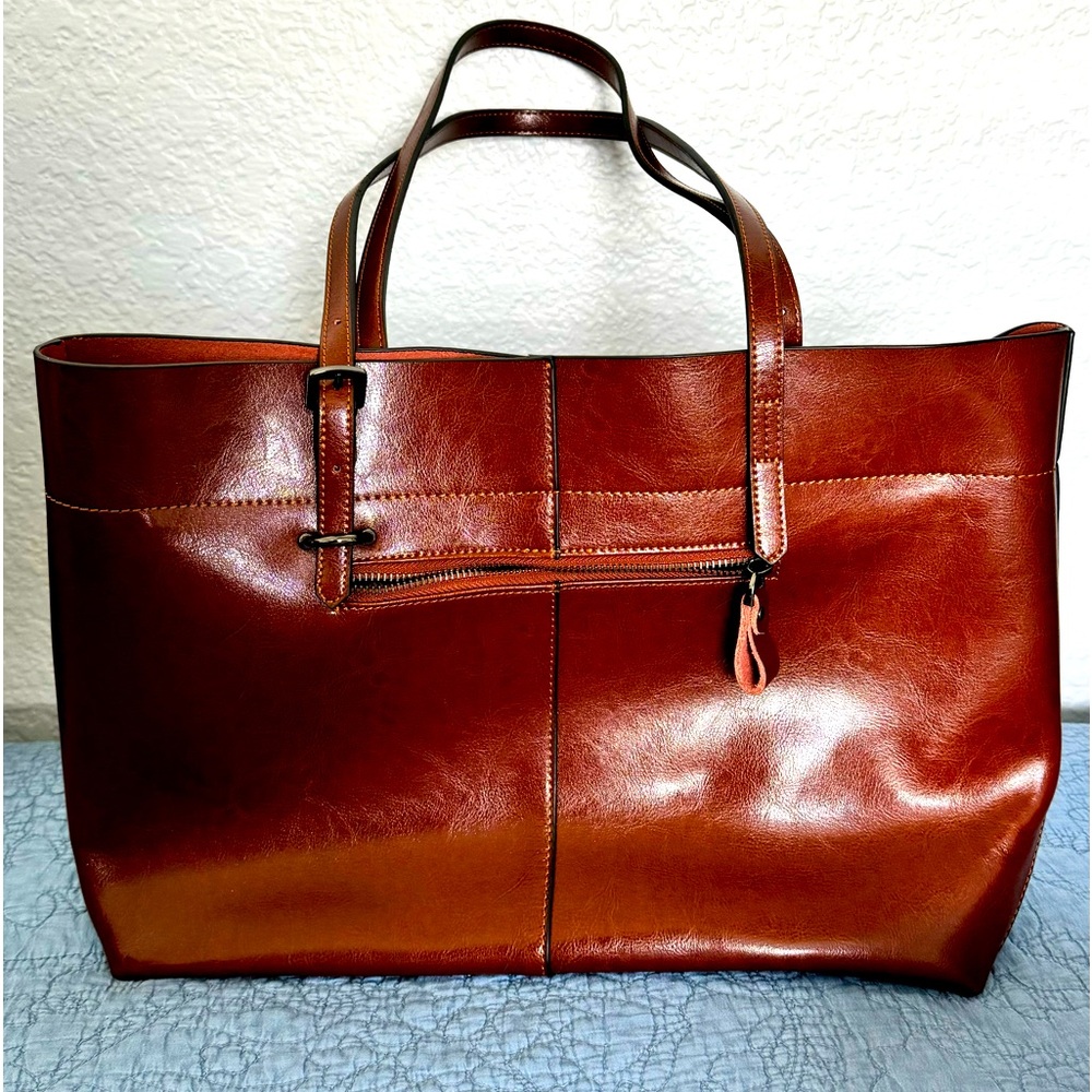 Kattee Vintage Genuine Leather Tote Shoulder Bag or Womens Satchel
